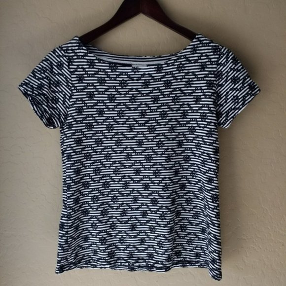 Anthropologie Postmark Bennett Eyelet Striped Top - Picture 3 of 9